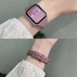 iwatch6 스트랩 애플워치7 s8 세대 애플워치 손목 밴드 5/4321/se 메탈 버클 파인 실리콘 38/4240/44/41/45 울트라 49mm용 IWUJIAO의 그림